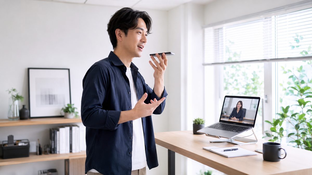 AIと人間の英会話レッスンを併用して学ぶ社会人