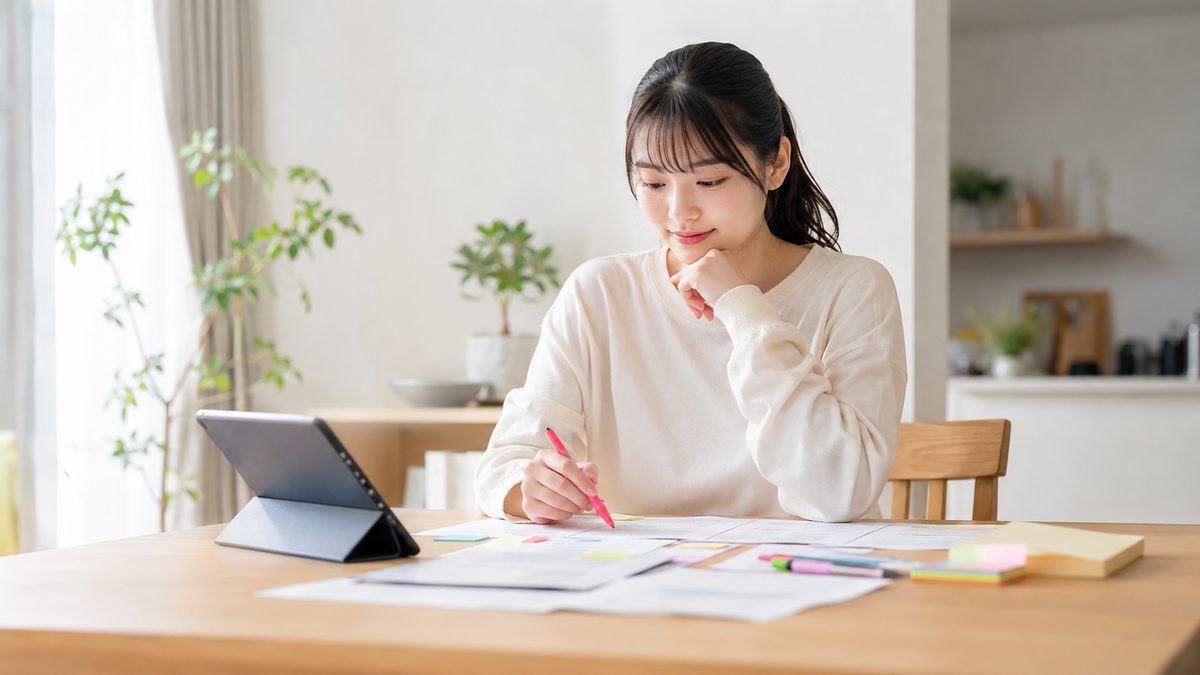 英検準1級の大学入試利用の注意点を丁寧に確認する日本人の女子高校生