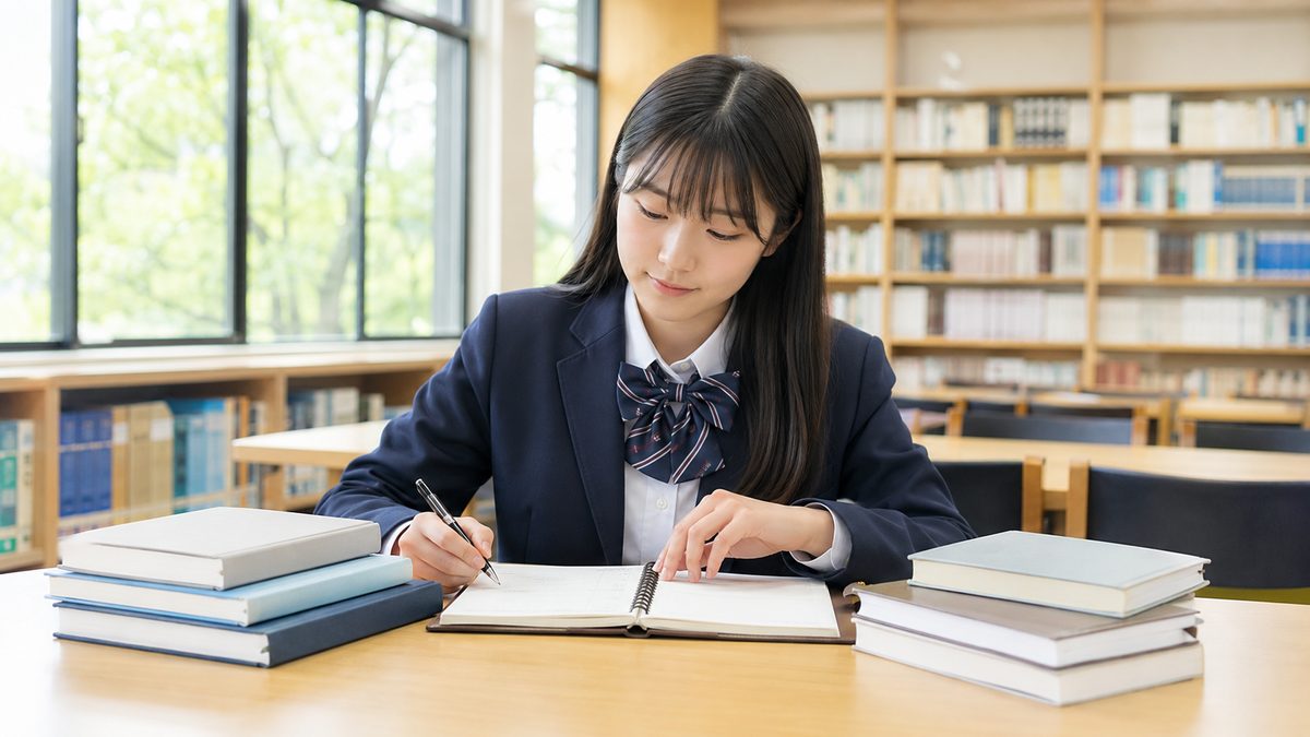 英検準1級を活かした大学受験の学習計画を立てる日本人の高校生