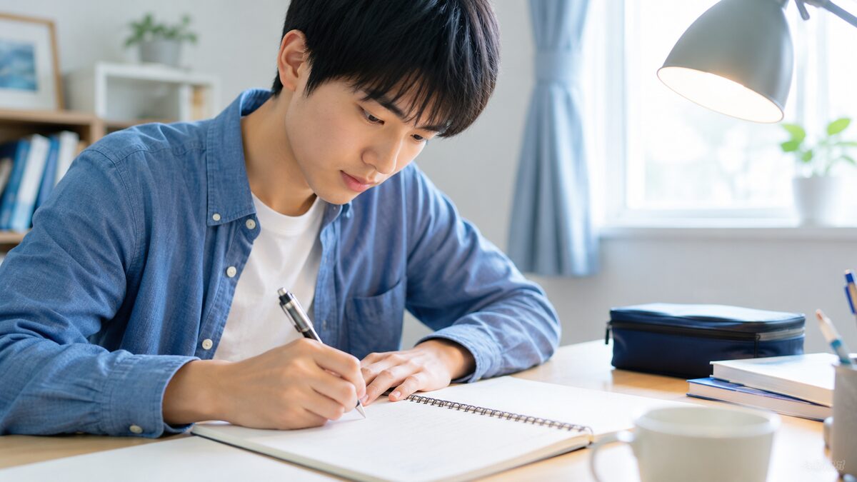 英検準1級の経験を志望理由書に書き込む日本人の男子高校生