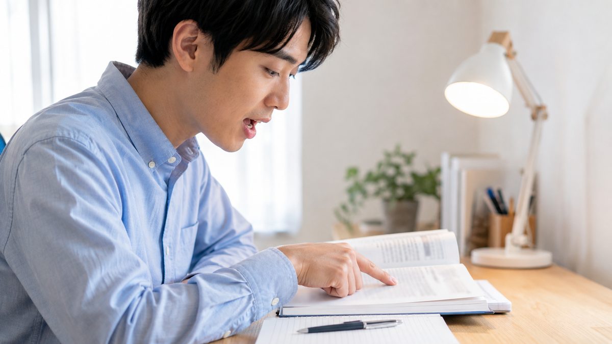 英語の音読で読む速さが変わる効果を体感しながら英文を読み進める社会人