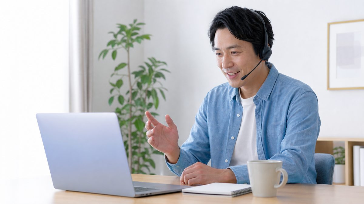 中学英語のやり直しをオンラインレッスンで担任講師に確認してもらう社会人