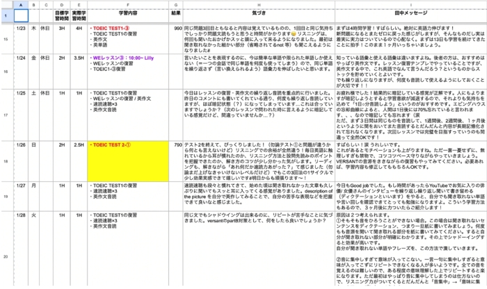 学習計画表